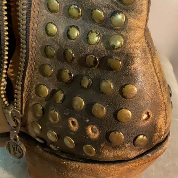 Liberty Black Leather Studded Biker Ankle Boots - Picture 13 of 13